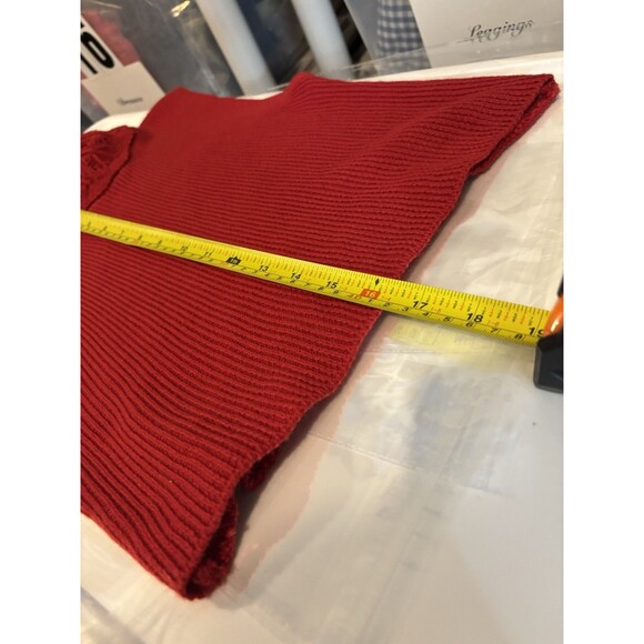 Vtg y2k Ribbed Knit Red Cropped Turtleneck Sweater Sleeveless Crochet S Retro - Picture 5 of 14